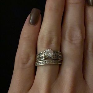 Sterling silver wedding set